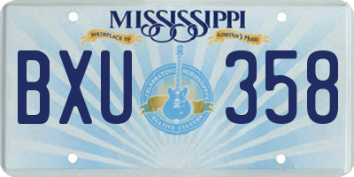 MS license plate BXU358