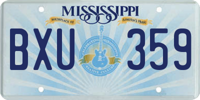 MS license plate BXU359