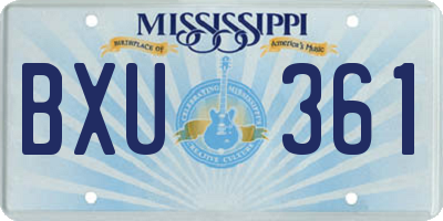 MS license plate BXU361