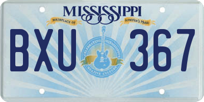 MS license plate BXU367