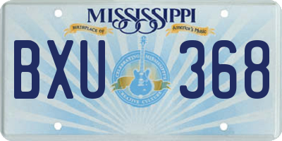 MS license plate BXU368