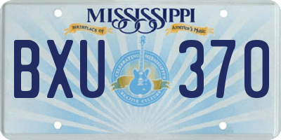 MS license plate BXU370