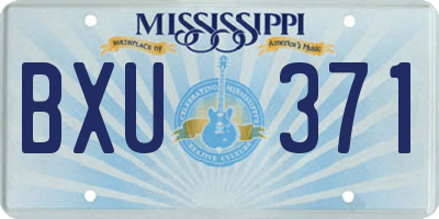 MS license plate BXU371