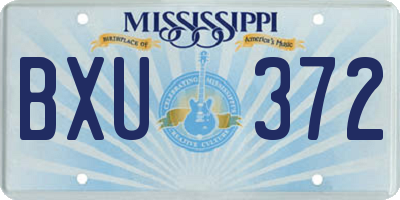 MS license plate BXU372