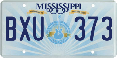 MS license plate BXU373