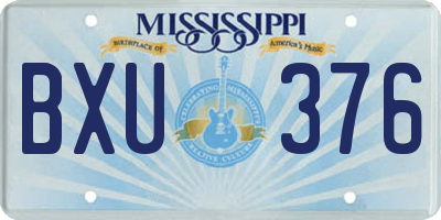 MS license plate BXU376