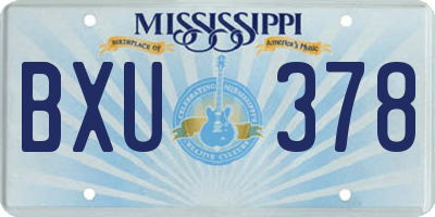 MS license plate BXU378