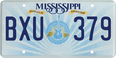 MS license plate BXU379