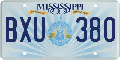 MS license plate BXU380