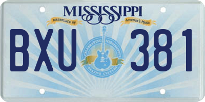 MS license plate BXU381