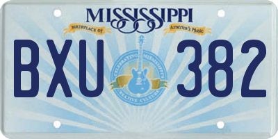 MS license plate BXU382