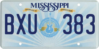 MS license plate BXU383