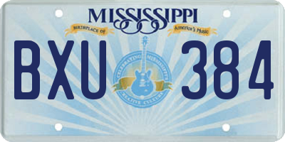 MS license plate BXU384