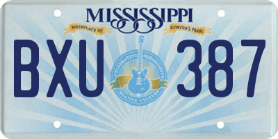 MS license plate BXU387