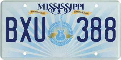 MS license plate BXU388
