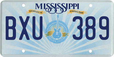 MS license plate BXU389