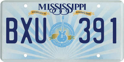MS license plate BXU391