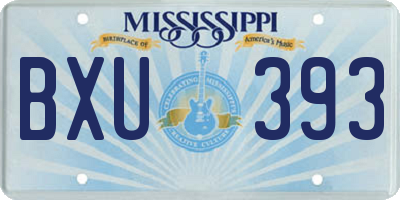 MS license plate BXU393