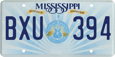 MS license plate BXU394