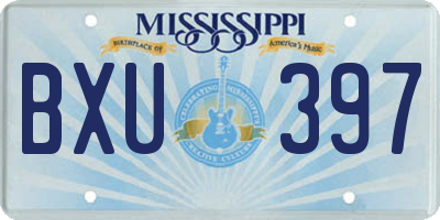 MS license plate BXU397