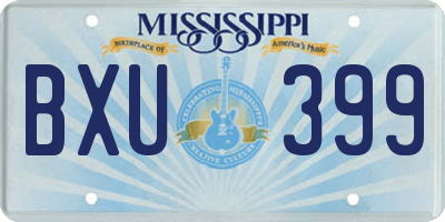 MS license plate BXU399