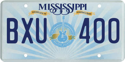 MS license plate BXU400