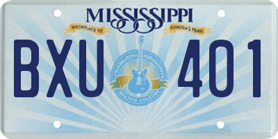 MS license plate BXU401