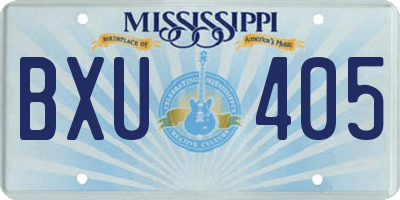 MS license plate BXU405