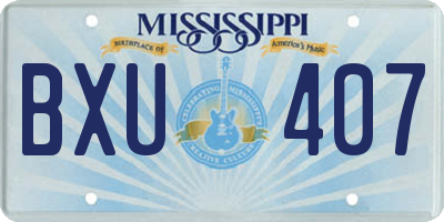 MS license plate BXU407