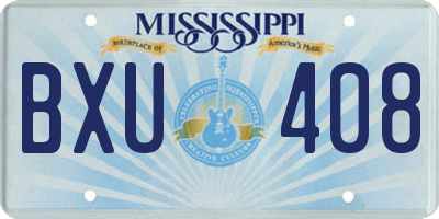 MS license plate BXU408