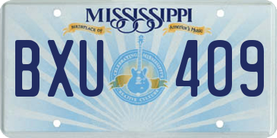 MS license plate BXU409