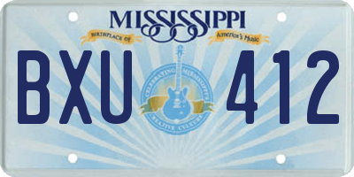 MS license plate BXU412