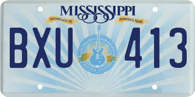 MS license plate BXU413