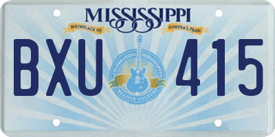 MS license plate BXU415