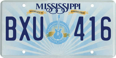 MS license plate BXU416