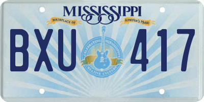 MS license plate BXU417