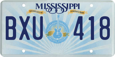 MS license plate BXU418