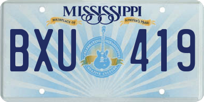 MS license plate BXU419