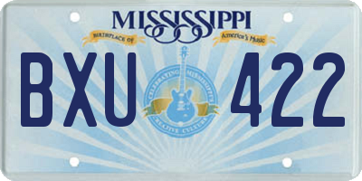 MS license plate BXU422