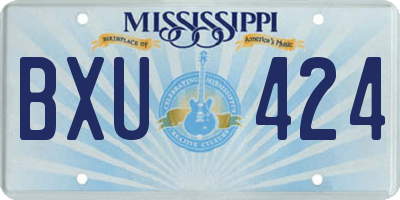 MS license plate BXU424