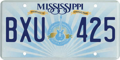 MS license plate BXU425