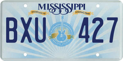 MS license plate BXU427