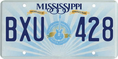MS license plate BXU428