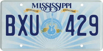 MS license plate BXU429
