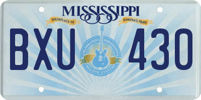 MS license plate BXU430