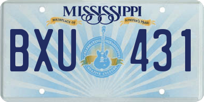 MS license plate BXU431