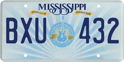 MS license plate BXU432