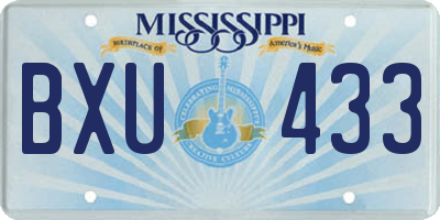 MS license plate BXU433