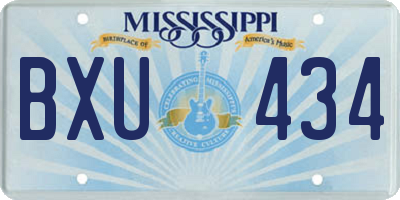 MS license plate BXU434