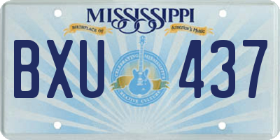 MS license plate BXU437